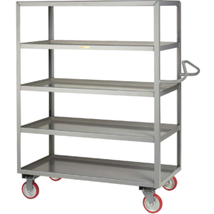 Welded 5 Shelf Service Cart Ergonomic Handle