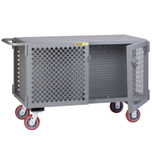 2 Sided Mobile Maintenance Cart With Pegboard Or Louvered Panels 24 X 48 Pegboard Panels