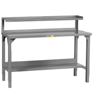 Little Giant Adjustable Height Welded Steel Workbench with Riser Shelf 36 x 60 half-lower-shelf
