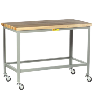 Little Giant Butcher Block Top Tables 36 x 72 Mobile fixed-height Open-Base