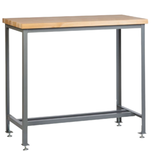 Counter Height Work Table With Butcher Block Top