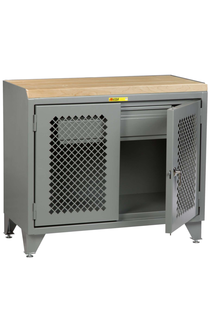 Little Giant Counter Height Bench Cabinet with Heavy-Duty Storage ...