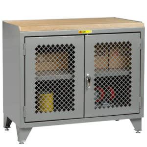 Little Giant Counter Height Bench Cabinet with Welded Center Shelf 24 x 48 Clearview Doors 1-3/4 inch Butcher-Block