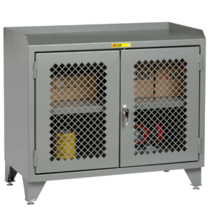 Little Giant Counter Height Bench Cabinet with Welded Center Shelf 24 x 48 Clearview Doors Powder-Coated-Steel