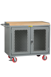 Little Giant Mobile Bench Cabinets with Clearview Doors 24 x 48 no-center-shelf 1-3/4 inch Butcher-Block