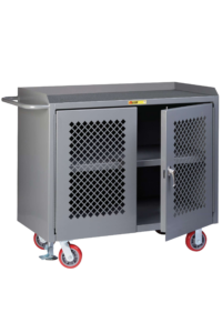 Little Giant Mobile Bench Cabinets with Clearview Doors 24 x 36 1-center-shelf Non-Slip-Vinyl-Matting