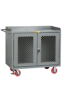 Little Giant Mobile Bench Cabinets with Clearview Doors 24 x 48 no-center-shelf Powder-Coated-Steel