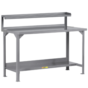 Welded Steel Workbench With Riser Shelf