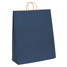 16 x 6 x 19 1/4″ Navy Tinted Shopping Bags (200/case)