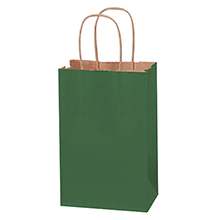 5 1/2 x 3 1/4 x 8 3/8″ Green Tinted Shopping Bags (250/case)