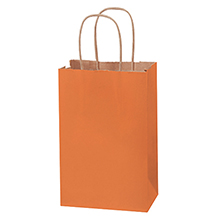 5 1/2 x 3 1/4 x 8 3/8″ Orange Tinted Shopping Bags (250/case)
