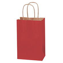 5 1/2 x 3 1/4 x 8 3/8″ Red Tinted Shopping Bags (250/case)