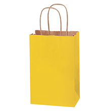 5 1/2 x 3 1/4 x 8 3/8″ Yellow Tinted Shopping Bags (250/case)