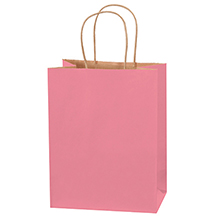 8 x 4 1/2 x 10 1/4″ Pink Tinted Shopping Bags (250/case)