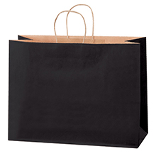 16 x 6 x 12″ Black Tinted Shopping Bags (250/case)