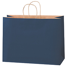 16 x 6 x 12″ Navy Tinted Shopping Bags (250/case)