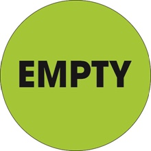 2″ Circle - ″Empty″ Fluorescent Green Labels