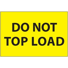 2 x 3″ - ″Do Not Top Load″ (Fluorescent Yellow) Labels (500/roll)