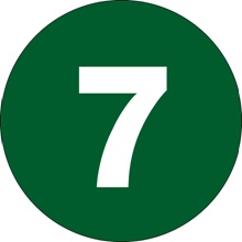 2″ Circle - ″7″ (Dark Green) Number Labels