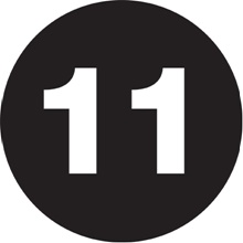 2″ Circle - ″11″ (Black) Number Labels