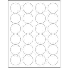 1 2/3″ White Circle Laser Labels