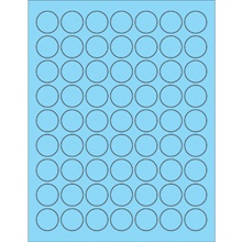1″ Fluorescent Pastel Blue Circle Laser Labels