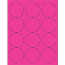 2 1/2″ Fluorescent Pink Circle Laser Labels
