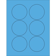 3″ Fluorescent Blue Circle Laser Labels