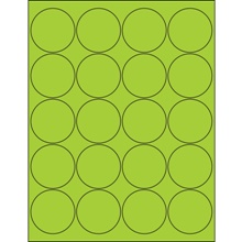 2″ Fluorescent Green Circle Laser Labels