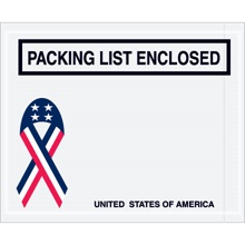 4 1/2 x 5 1/2″ U.S.A. Ribbon ″Packing List Enclosed″ Envelopes (1000/case)