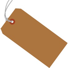 4 3/4 x 2 3/8 100% 10 Pt. Recycled Kraft Shipping Tag - Pre-Strung