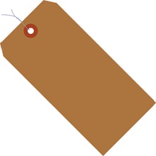 4 3/4 x 2 3/8 100% 10 Pt. Recycled Kraft Shipping Tag - Pre-Wired