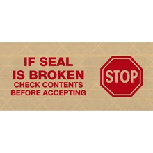 3″ x 450' ″Stop″ Tape Logic® #7500 Messaged Reinforced Water Activated Tape
