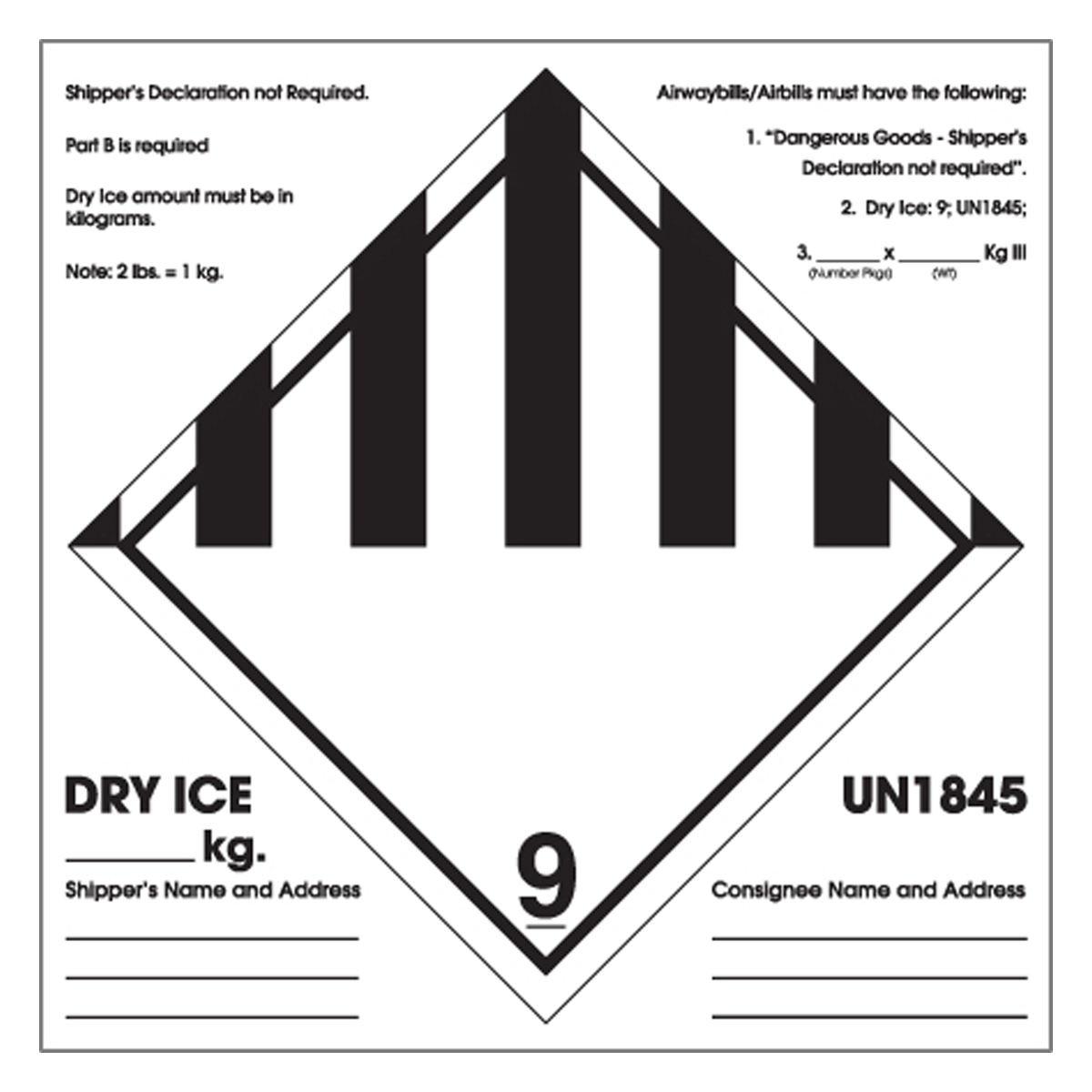 Department of Transportation Labels - Regulated Labels