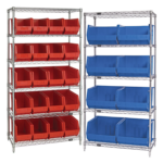 Wire Shelves with Bins