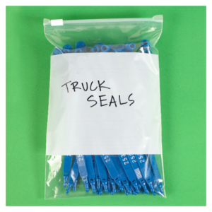 Slide-Seal White Block Reclosable Bags