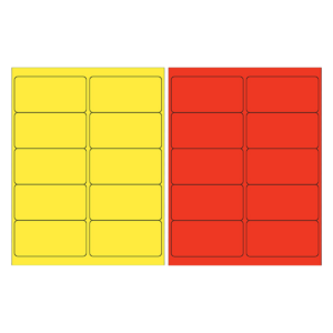 Colored Rectangle Laser Labels