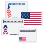 American Flag Packing List Envelopes