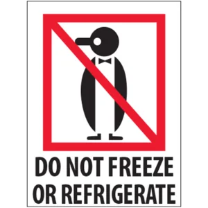 3 x 4" - "Do Not Freeze or Refrigerate" (Penguin) Labels (500/roll)