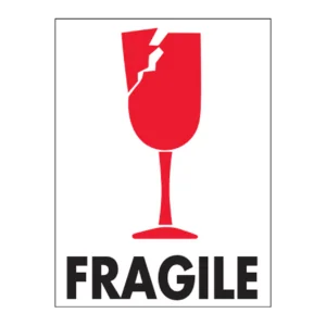 3 x 4" - "Fragile" (Broken Glass) Labels (500/roll)