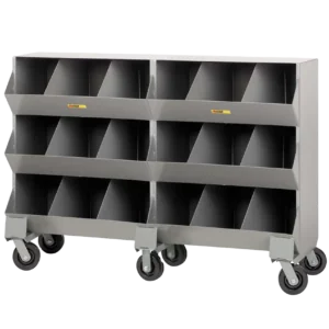 Mobile Storage Bins Double 15 X 64 6 per level, 18 total