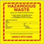 6 x 6" - "Hazardous Waste - Standard" Labels (500/roll)