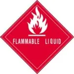 4 x 4" - "Flammable Liquid" Labels (500/roll)