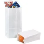 6 1/8 x 4 x 12 3/8" White Grocery Bags