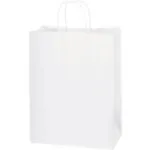 10 x 5 x 13" White Paper Shopping Bags