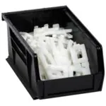 7 3/8 x 4 1/8 x 3" Black Plastic Stack & Hang Bin Boxes