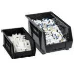 9 1/4 x 6 x 5" Black Plastic Stack & Hang Bin Boxes