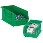 10 3/4 x 8 1/4 x 7" Green Plastic Stack & Hang Bin Boxes