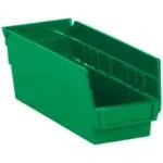 11 5/8 x 4 1/8 x 4" Green Plastic Shelf Bin Boxes