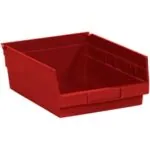 11 5/8 x 11 1/8 x 4" Red Plastic Shelf Bin Boxes